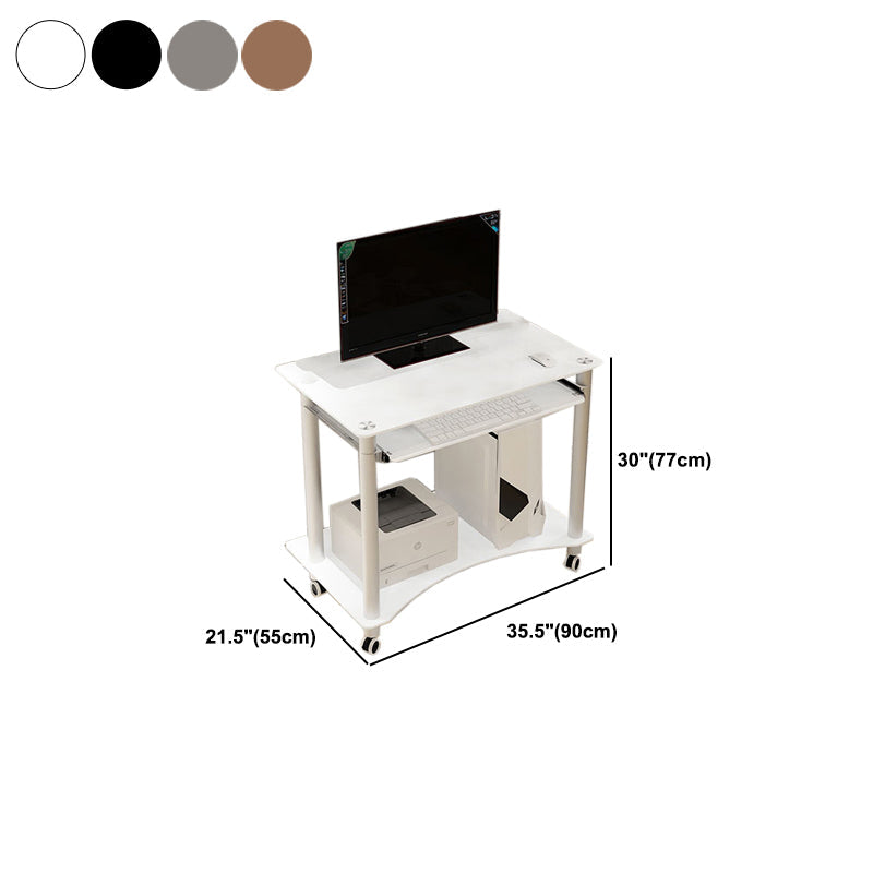 Bedroom Rectangular Office Desk Contemporary Glass Computer Desk