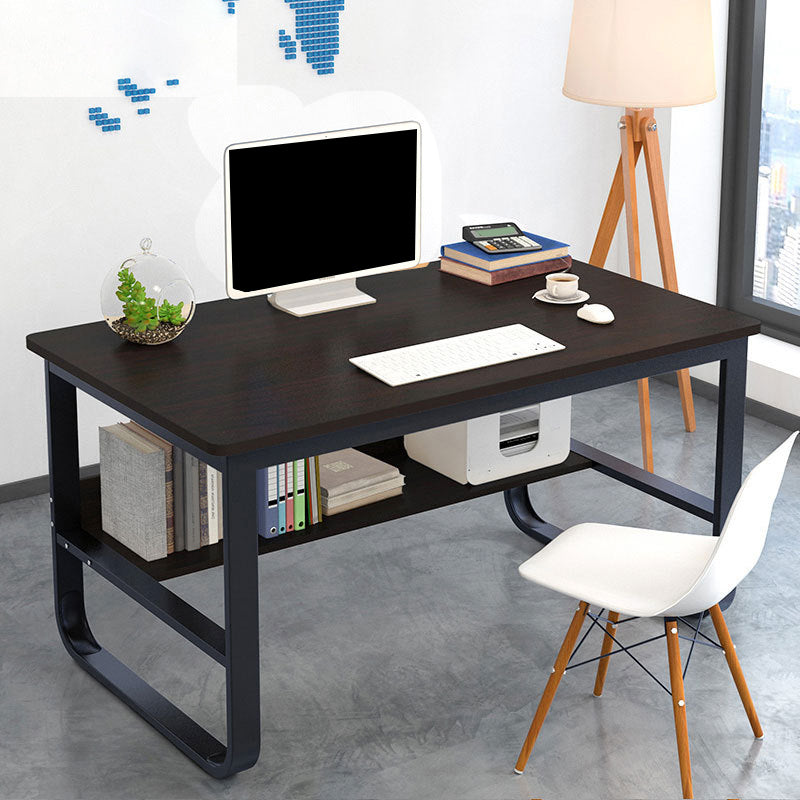 Metalen en houten schrijfbureau rechthoekige kantoorbureau voor slaapkamer