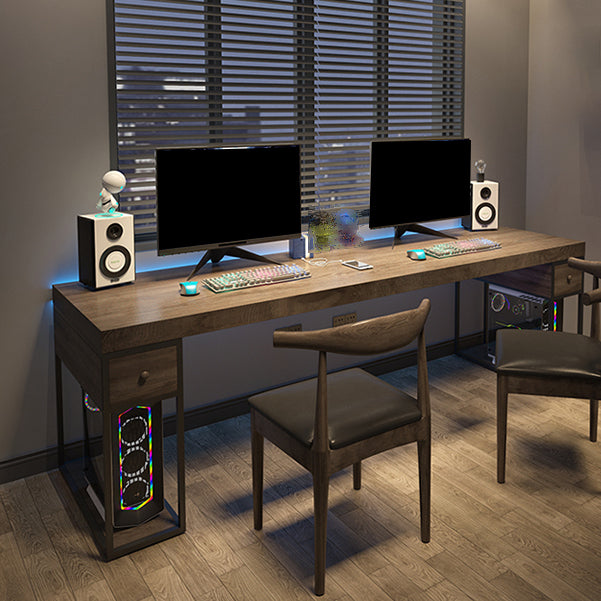 Modern Pine Writing Desk Rectangular Office Desk with Drawer Clearhalo 'furn' 'furn_office_desk' 'Furniture' 'Office Desks' 'Office Furniture' 'office_desk' 5983330