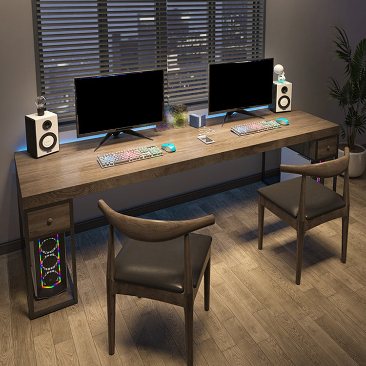 Modern Pine Writing Desk Rectangular Office Desk with Drawer Clearhalo 'furn' 'furn_office_desk' 'Furniture' 'Office Desks' 'Office Furniture' 'office_desk' 5983332