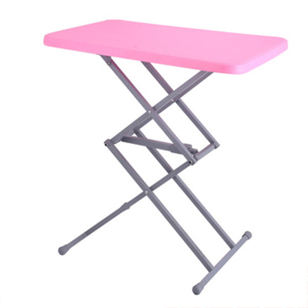 Rectangular Contemporary Standing Desk Converter Plastic Adjustable Folding Table 25.2"L x 17.7"W x 27.2"H Pink Clearhalo 'furn' 'furn_office_desk' 'Furniture' 'Office Desks' 'Office Furniture' 'office_desk' 5983375