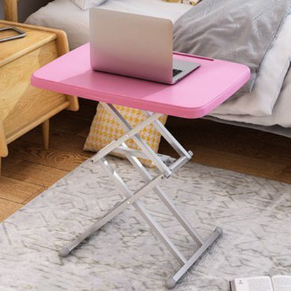 Rectangular Contemporary Standing Desk Converter Plastic Adjustable Folding Table 25.2"L x 17.7"W x 27.2"H Nude Pink Clearhalo 'furn' 'furn_office_desk' 'Furniture' 'Office Desks' 'Office Furniture' 'office_desk' 5983379
