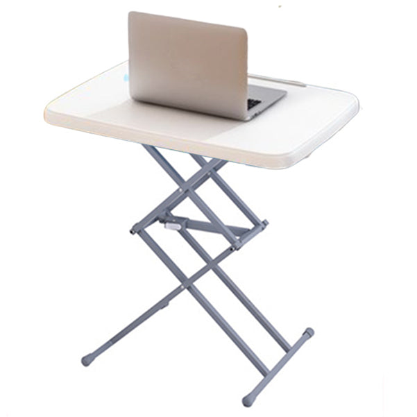Rectangular Contemporary Standing Desk Converter Plastic Adjustable Folding Table 25.2"L x 17.7"W x 27.2"H Gloss White Clearhalo 'furn' 'furn_office_desk' 'Furniture' 'Office Desks' 'Office Furniture' 'office_desk' 5983382