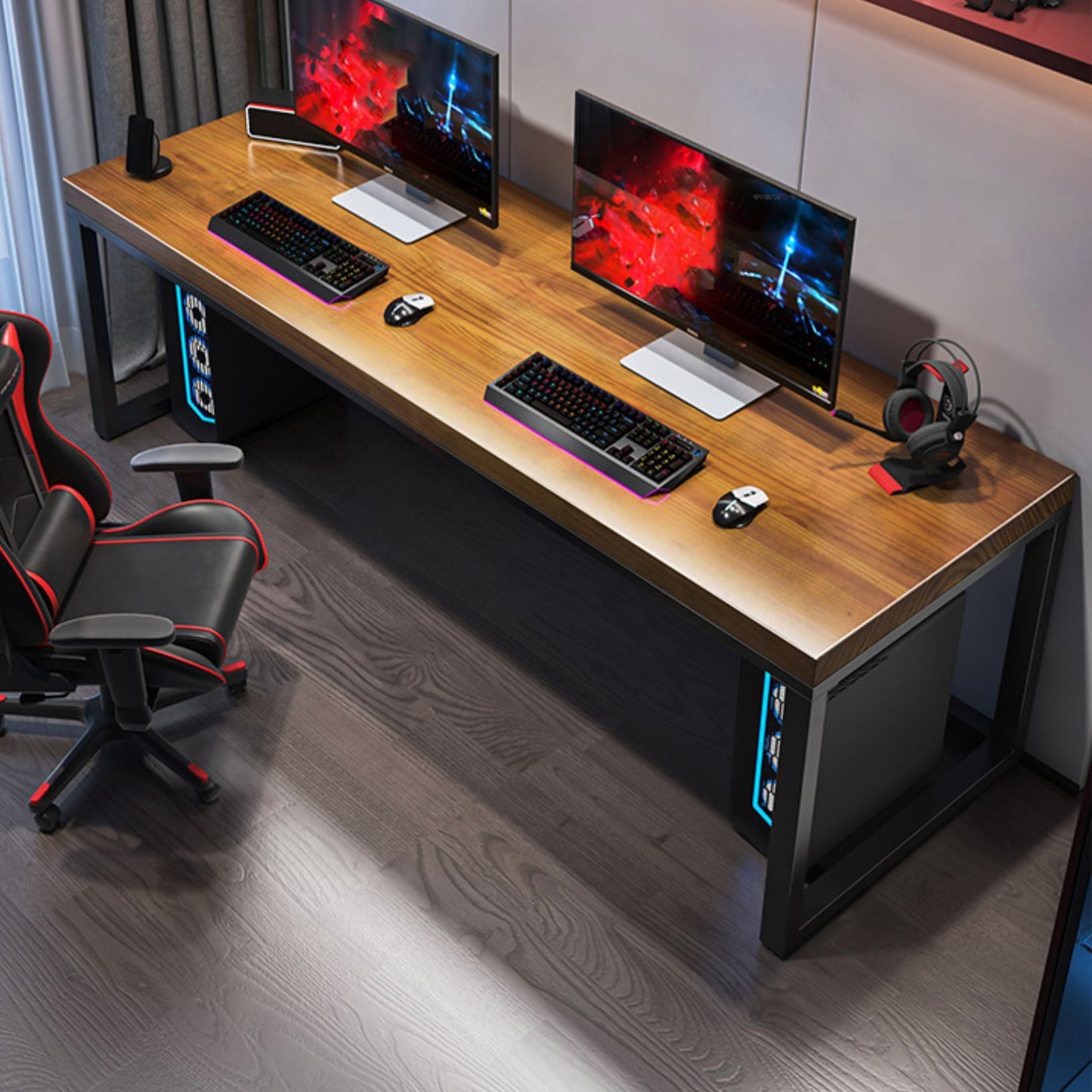 Rectangular Writing Desk Modern Writing Desk with Metal Legs 70.9"L x 31.5"W x 29.5"H Clearhalo 'furn' 'furn_office_desk' 'Furniture' 'Office Desks' 'Office Furniture' 'office_desk' 5983388