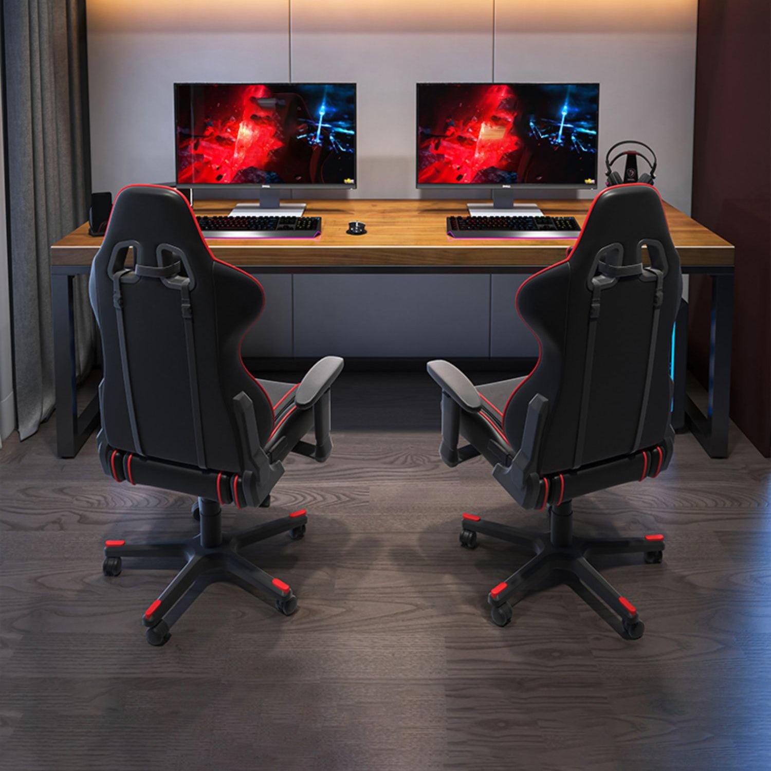 Rectangular Writing Desk Modern Writing Desk with Metal Legs Clearhalo 'furn' 'furn_office_desk' 'Furniture' 'Office Desks' 'Office Furniture' 'office_desk' 5983395