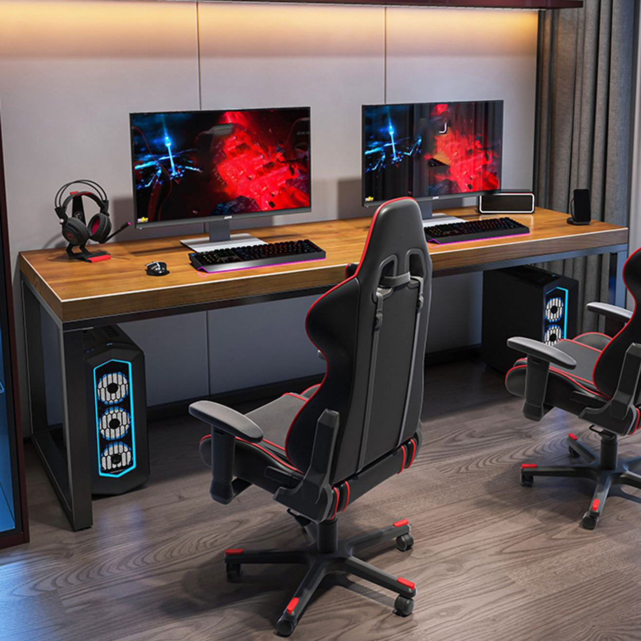 Rectangular Writing Desk Modern Writing Desk with Metal Legs Clearhalo 'furn' 'furn_office_desk' 'Furniture' 'Office Desks' 'Office Furniture' 'office_desk' 5983397