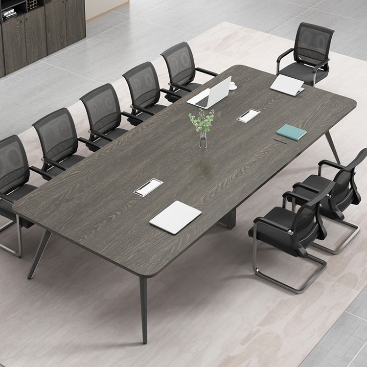 Parsons Industrial Writing Desk Dark Taupe Curbe Office Bureau métal et bois artificiel