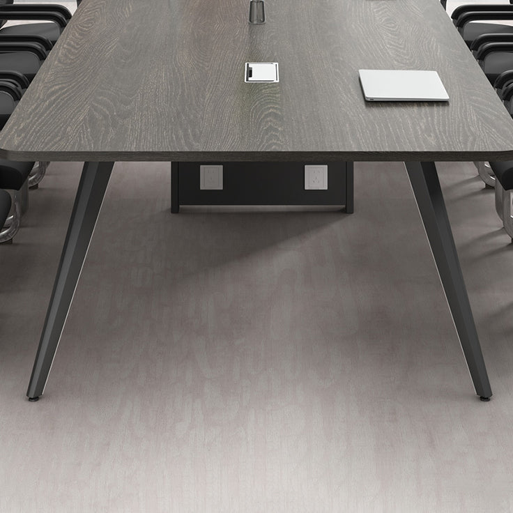 Parsons Industrial Writing Desk Dark Taupe Curbe Office Bureau métal et bois artificiel