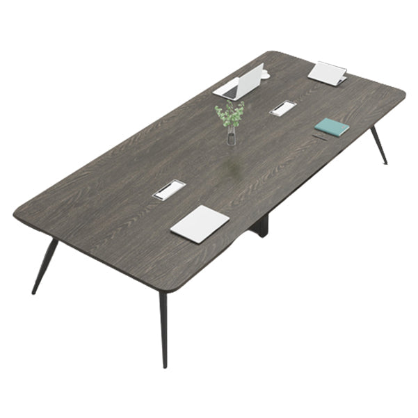 Parsons Industrial Writing Desk Dark Taupe Curbe Office Bureau métal et bois artificiel