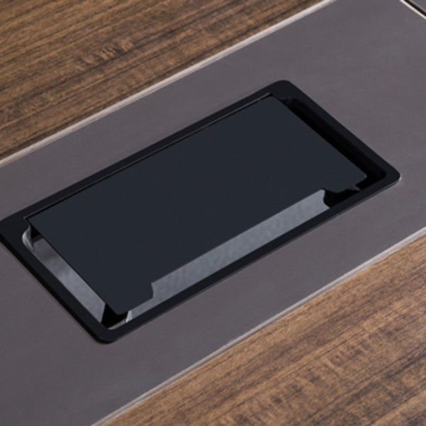 Brown Industrial Office Bureau avec des jambes d'épingle en fer