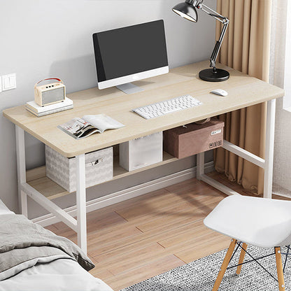 Escritorio de escritura de metal y madera escritorio de oficina rectangular para dormitorios