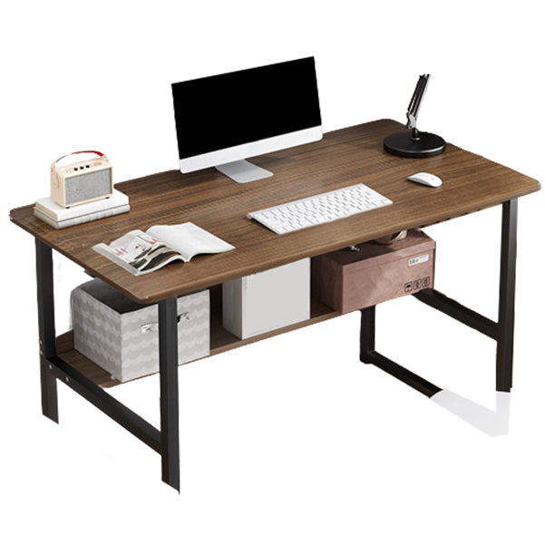 Escritorio de escritura de metal y madera escritorio de oficina rectangular para dormitorios