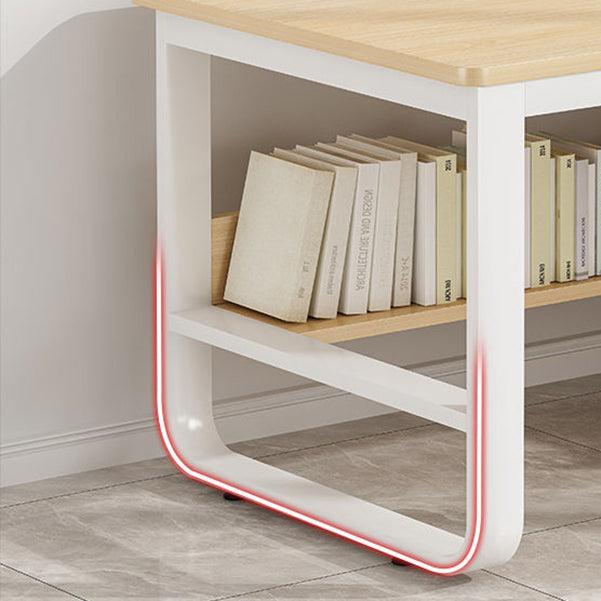 Escritorio de escritura de metal y madera escritorio de oficina rectangular para dormitorios