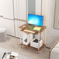 Contemporary Glass Computer Desk Keyboard Tray Rectangular Office Desk 31"L x 20"W x 30"H Tan No Shelf Clearhalo 'furn' 'furn_office_desk' 'Furniture' 'Office Desks' 'Office Furniture' 'office_desk' 5983558