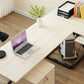 H-Shape Wooden Writing Desk Keyboard Tray Bedroom L-Shape Office Desk with Metal Legs