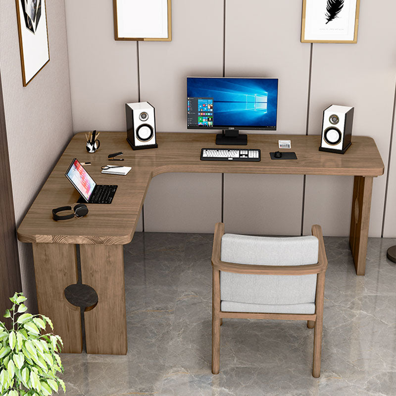 Natural Modern L-Shape Office Desk Home Solid Wood Writing Desk Clearhalo 'furn' 'furn_office_desk' 'Furniture' 'Office Desks' 'Office Furniture' 'office_desk' 5983657