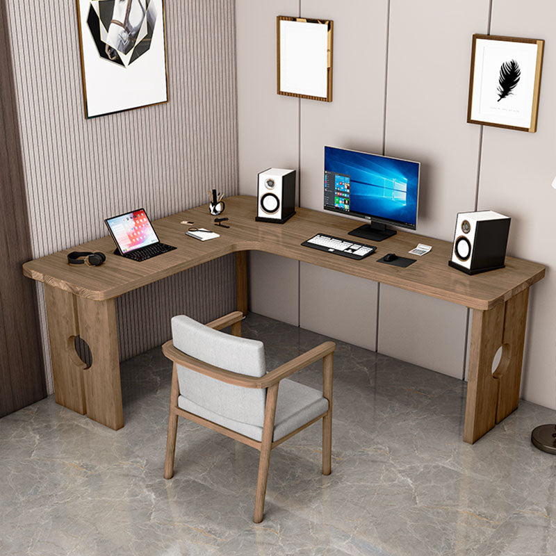 Natural Modern L-Shape Office Desk Home Solid Wood Writing Desk Left Hand Return Clearhalo 'furn' 'furn_office_desk' 'Furniture' 'Office Desks' 'Office Furniture' 'office_desk' 5983659