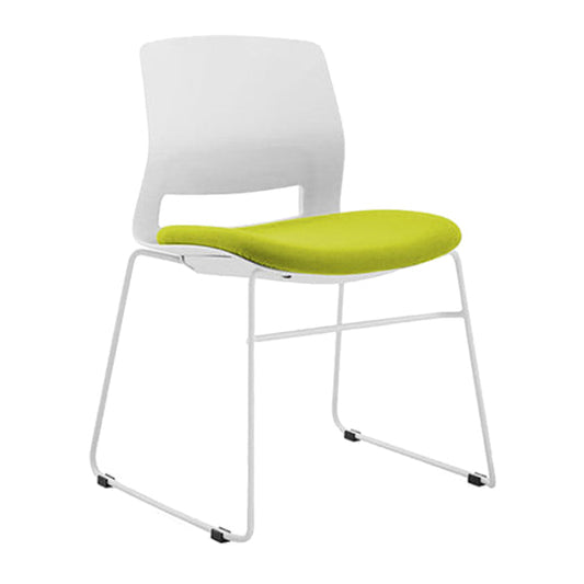 現代の白いバックゲストチェアが悲惨な低いバックオフィスチェア