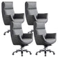 Contemporary Office Chair Wheels Leather High Back Executive Chair 4 Piece Set Gray Clearhalo 'furn' 'furn_office_chair' 'Furniture' 'Office Chairs' 'Office Furniture' 'office_chair' 5983751