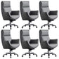 Contemporary Office Chair Wheels Leather High Back Executive Chair 6 Piece Set Gray Clearhalo 'furn' 'furn_office_chair' 'Furniture' 'Office Chairs' 'Office Furniture' 'office_chair' 5983754