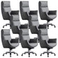 Contemporary Office Chair Wheels Leather High Back Executive Chair 8 Piece Set Gray Clearhalo 'furn' 'furn_office_chair' 'Furniture' 'Office Chairs' 'Office Furniture' 'office_chair' 5983756