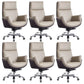 Contemporary Office Chair Wheels Leather High Back Executive Chair 6 Piece Set Brown Clearhalo 'furn' 'furn_office_chair' 'Furniture' 'Office Chairs' 'Office Furniture' 'office_chair' 5983763