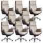 Contemporary Office Chair Wheels Leather High Back Executive Chair 8 Piece Set Brown Clearhalo 'furn' 'furn_office_chair' 'Furniture' 'Office Chairs' 'Office Furniture' 'office_chair' 5983765