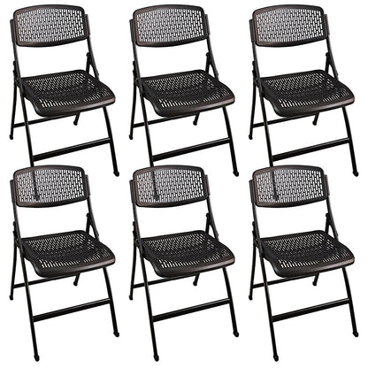 16" Wide Contemporary Desk Chair Armless Plastic Office Chair Black 6 Piece Set Clearhalo 'furn' 'furn_office_chair' 'Furniture' 'Office Chairs' 'Office Furniture' 'office_chair' 5983785