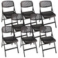 16" Wide Contemporary Desk Chair Armless Plastic Office Chair Black 8 Piece Set Clearhalo 'furn' 'furn_office_chair' 'Furniture' 'Office Chairs' 'Office Furniture' 'office_chair' 5983786