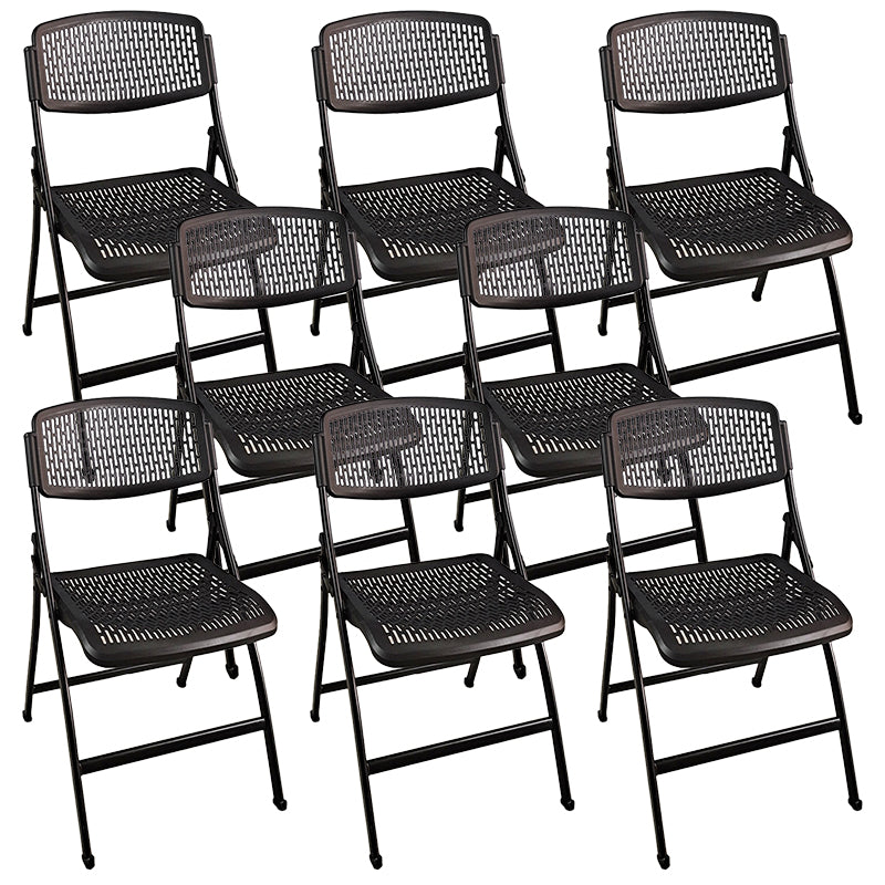 16" Wide Contemporary Desk Chair Armless Plastic Office Chair Black 8 Piece Set Clearhalo 'furn' 'furn_office_chair' 'Furniture' 'Office Chairs' 'Office Furniture' 'office_chair' 5983786