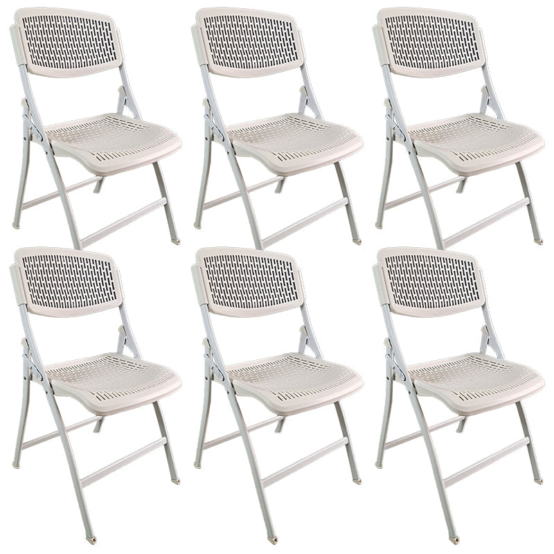 16" Wide Contemporary Desk Chair Armless Plastic Office Chair White 6 Piece Set Clearhalo 'furn' 'furn_office_chair' 'Furniture' 'Office Chairs' 'Office Furniture' 'office_chair' 5983789