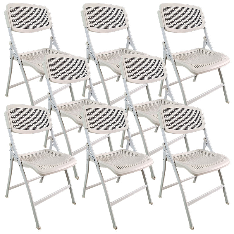 16" Wide Contemporary Desk Chair Armless Plastic Office Chair White 8 Piece Set Clearhalo 'furn' 'furn_office_chair' 'Furniture' 'Office Chairs' 'Office Furniture' 'office_chair' 5983790