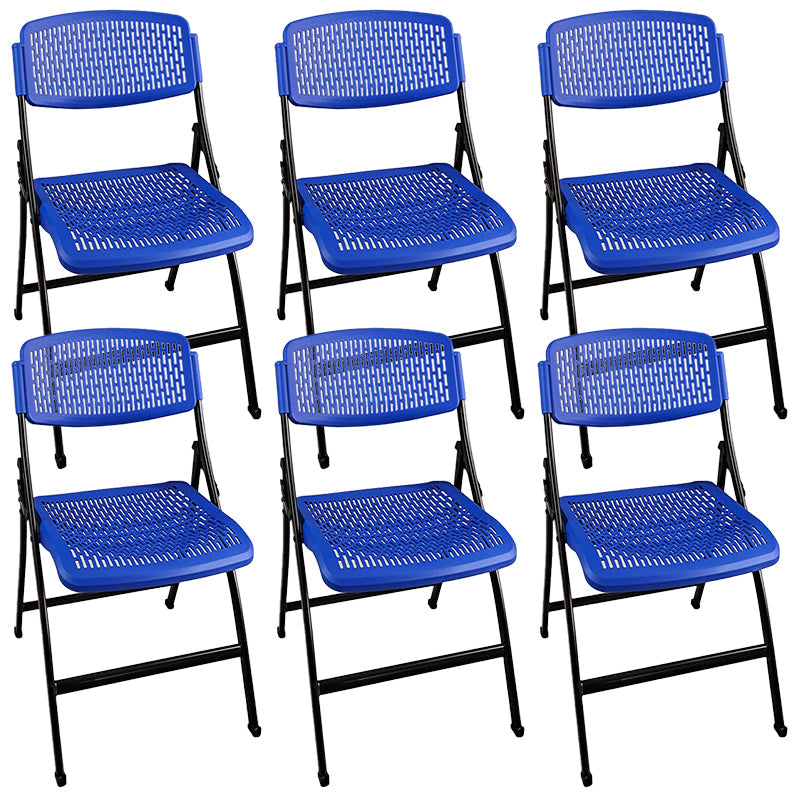 16" Wide Contemporary Desk Chair Armless Plastic Office Chair Blue 6 Piece Set Clearhalo 'furn' 'furn_office_chair' 'Furniture' 'Office Chairs' 'Office Furniture' 'office_chair' 5983796