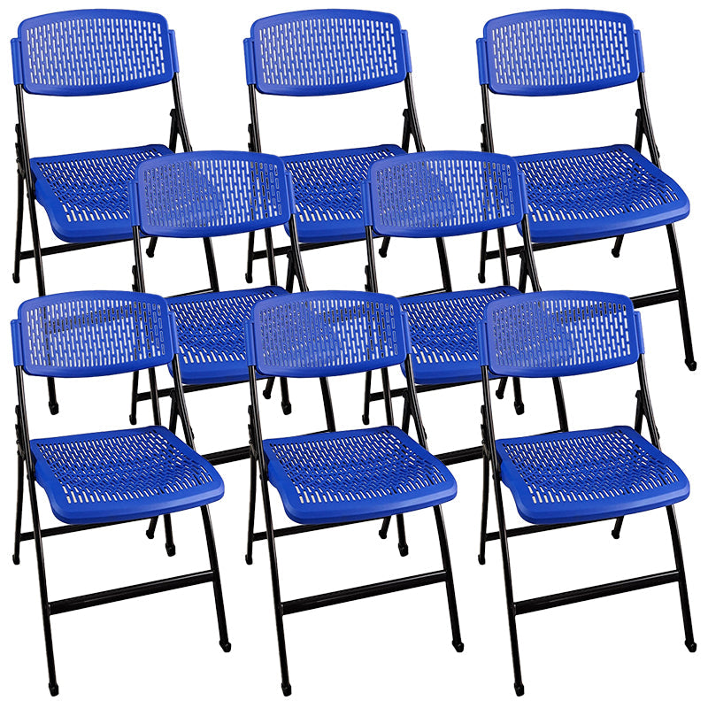 16" Wide Contemporary Desk Chair Armless Plastic Office Chair Blue 8 Piece Set Clearhalo 'furn' 'furn_office_chair' 'Furniture' 'Office Chairs' 'Office Furniture' 'office_chair' 5983798