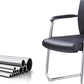 Chaise de bras contemporain bras fixes sans roues en cuir chaise de bureau noir