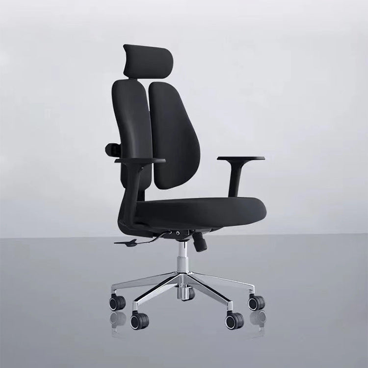 Modern Office Chair with Wheels High-Back Adjustable Arms Mesh Desk Chair Black 1 Piece Clearhalo 'furn' 'furn_office_chair' 'Furniture' 'Office Chairs' 'Office Furniture' 'office_chair' 5983840