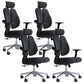 Modern Office Chair with Wheels High-Back Adjustable Arms Mesh Desk Chair Black 4 Piece Set Clearhalo 'furn' 'furn_office_chair' 'Furniture' 'Office Chairs' 'Office Furniture' 'office_chair' 5983843