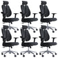 Modern Office Chair with Wheels High-Back Adjustable Arms Mesh Desk Chair Black 6 Piece Set Clearhalo 'furn' 'furn_office_chair' 'Furniture' 'Office Chairs' 'Office Furniture' 'office_chair' 5983846