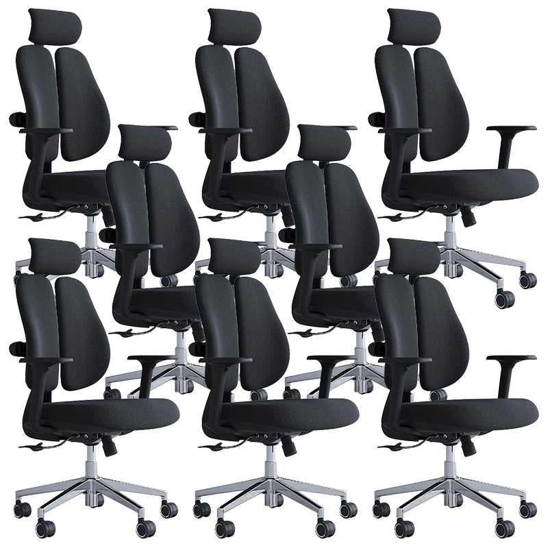 Modern Office Chair with Wheels High-Back Adjustable Arms Mesh Desk Chair Black 8 Piece Set Clearhalo 'furn' 'furn_office_chair' 'Furniture' 'Office Chairs' 'Office Furniture' 'office_chair' 5983847