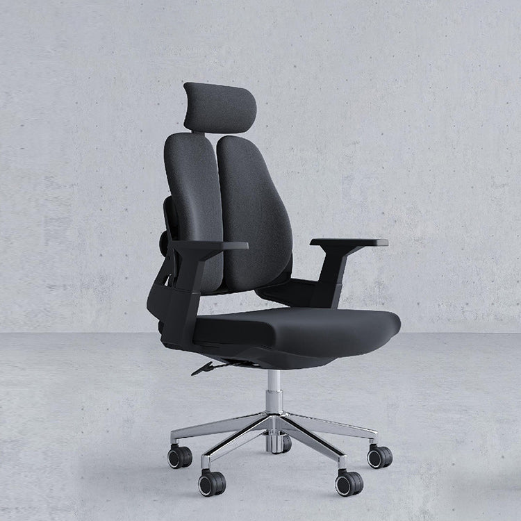Modern Office Chair with Wheels High-Back Adjustable Arms Mesh Desk Chair Matte Black 1 Piece Clearhalo 'furn' 'furn_office_chair' 'Furniture' 'Office Chairs' 'Office Furniture' 'office_chair' 5983849