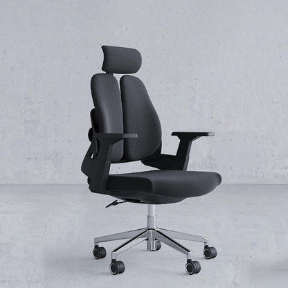 Modern Office Chair with Wheels High-Back Adjustable Arms Mesh Desk Chair Matte Black 1 Piece Clearhalo 'furn' 'furn_office_chair' 'Furniture' 'Office Chairs' 'Office Furniture' 'office_chair' 5983849