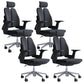 Modern Office Chair with Wheels High-Back Adjustable Arms Mesh Desk Chair Matte Black 4 Piece Set Clearhalo 'furn' 'furn_office_chair' 'Furniture' 'Office Chairs' 'Office Furniture' 'office_chair' 5983854