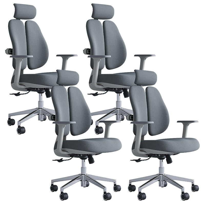 Modern Office Chair with Wheels High-Back Adjustable Arms Mesh Desk Chair Grey 4 Piece Set Clearhalo 'furn' 'furn_office_chair' 'Furniture' 'Office Chairs' 'Office Furniture' 'office_chair' 5983860