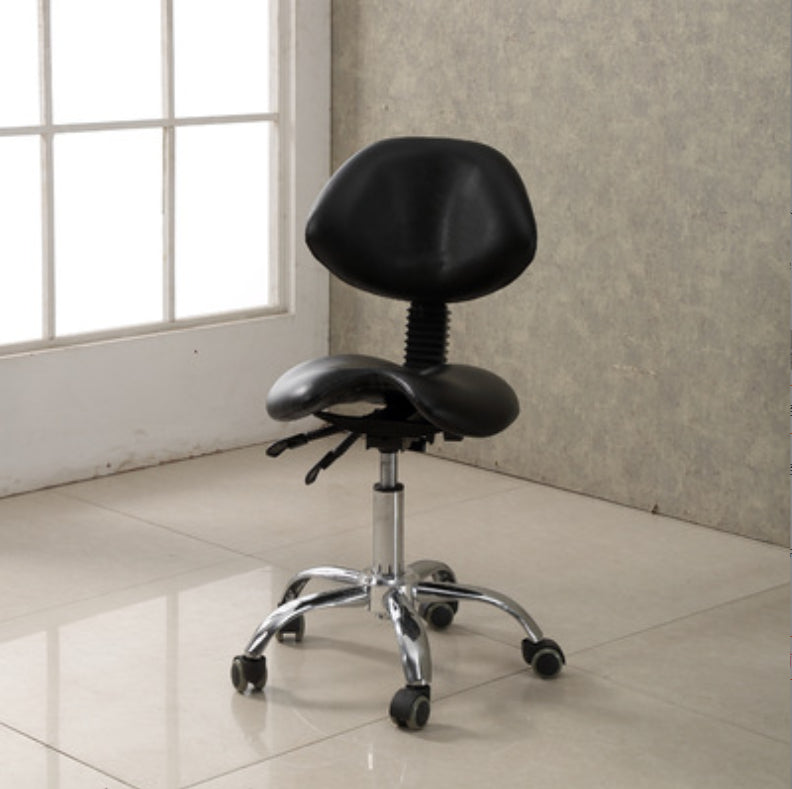 Modern Desk Chair with Wheels Leather Desk Chair in White/Black Matte Black 1 Piece Clearhalo 'furn' 'furn_office_chair' 'Furniture' 'Office Chairs' 'Office Furniture' 'office_chair' 5983870