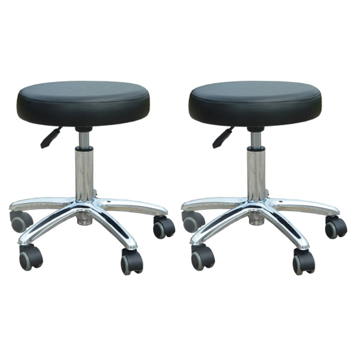 Modern Desk Chair with Wheels Leather Desk Chair in White/Black Black 2 Piece Set Clearhalo 'furn' 'furn_office_chair' 'Furniture' 'Office Chairs' 'Office Furniture' 'office_chair' 5983872