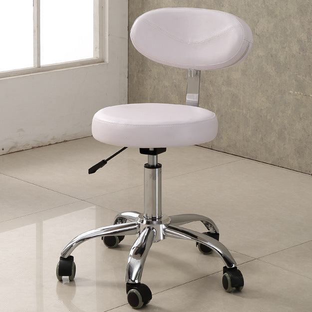Modern Desk Chair with Wheels Leather Desk Chair in White/Black White 1 Piece Clearhalo 'furn' 'furn_office_chair' 'Furniture' 'Office Chairs' 'Office Furniture' 'office_chair' 5983873