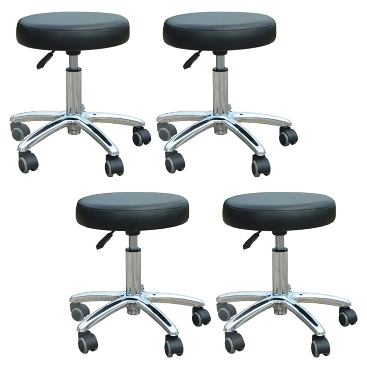 Modern Desk Chair with Wheels Leather Desk Chair in White/Black Black 4 Piece Set Clearhalo 'furn' 'furn_office_chair' 'Furniture' 'Office Chairs' 'Office Furniture' 'office_chair' 5983875