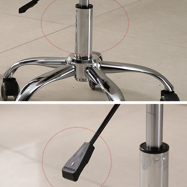 Modern Desk Chair with Wheels Leather Desk Chair in White/Black Clearhalo 'furn' 'furn_office_chair' 'Furniture' 'Office Chairs' 'Office Furniture' 'office_chair' 5983884