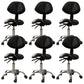Modern Desk Chair with Wheels Leather Desk Chair in White/Black Matte Black 6 Piece Set Clearhalo 'furn' 'furn_office_chair' 'Furniture' 'Office Chairs' 'Office Furniture' 'office_chair' 5983885