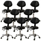 Modern Desk Chair with Wheels Leather Desk Chair in White/Black Matte Black 8 Piece Set Clearhalo 'furn' 'furn_office_chair' 'Furniture' 'Office Chairs' 'Office Furniture' 'office_chair' 5983886